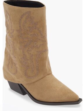 Azalea Wang Women’s Portabella Foldover Western Boots Size 8 NIB